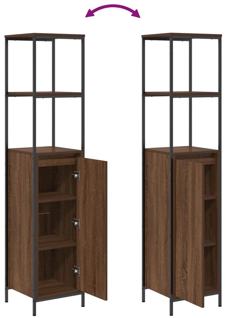 Conjunto de Móveis para Banheiro de 2 Peças vidaXL em Madeira de Carva