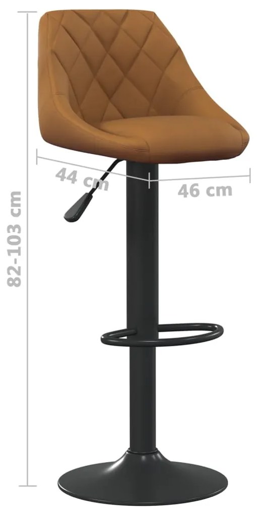 Bancos de bar 2 pcs veludo castanho