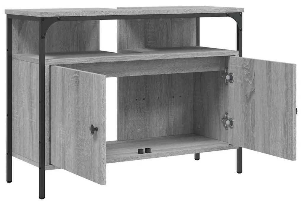 Móvel p/ lavatório 80x30x60cm derivados madeira cinzento sonoma