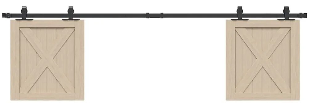 vidaXL Kit p/ porta de armário deslizante 183 cm aço carbono