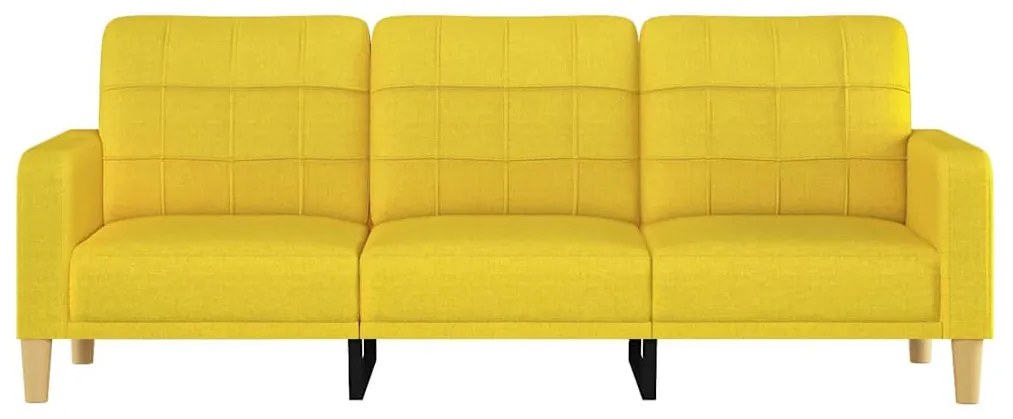 Sofá de 3 lugares 180 cm tecido amarelo-claro