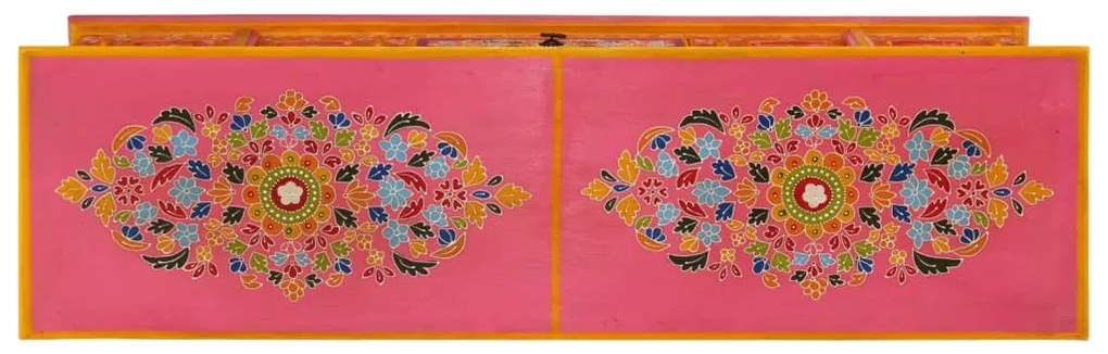 Móvel de TV 110x30x40 cm madeira de mangueira maciça rosa