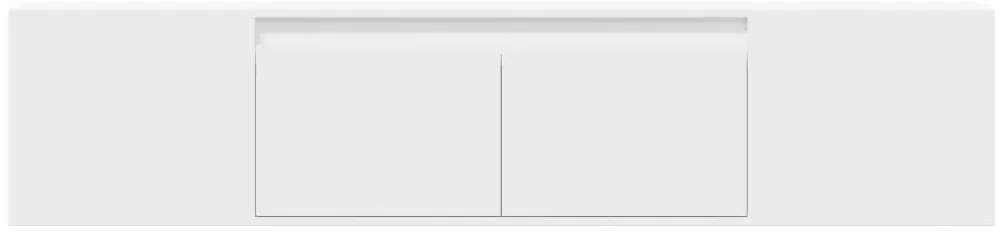 Móvel de parede para TV com luzes LED 180x31x39,5 cm branco