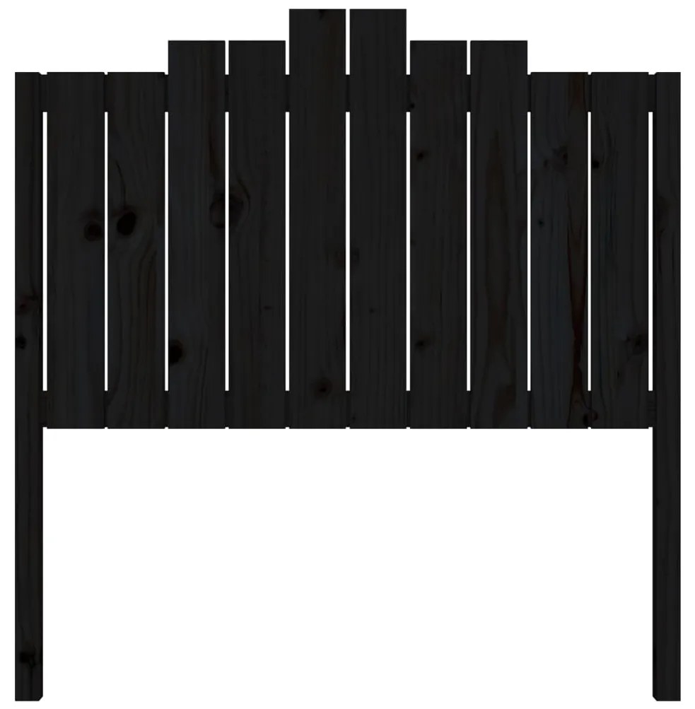 Cabeceira de cama 106x4x110 cm pinho maciço preto