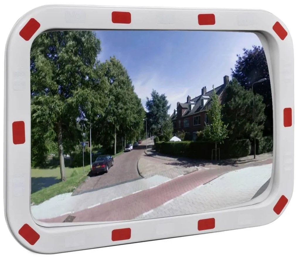 Convex Espelho de trânsito retangular 40 x 60 cm com refletores
