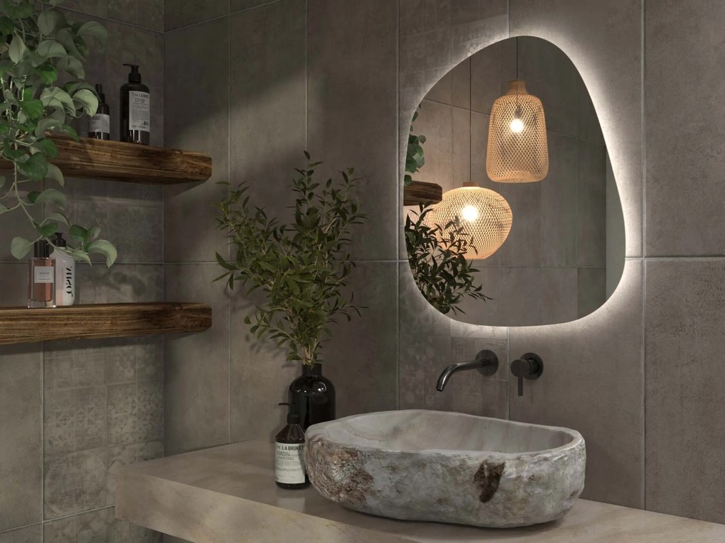 Espelho LED orgânico com iluminação A36