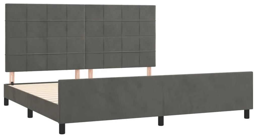 Estrutura de cama sem colchão 200x200 cm veludo cinzento-escuro
