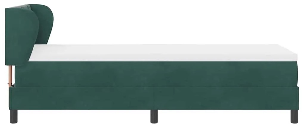 Cama Box com Colchão vidaXL Verde Escuro 80x200 cm Veludo