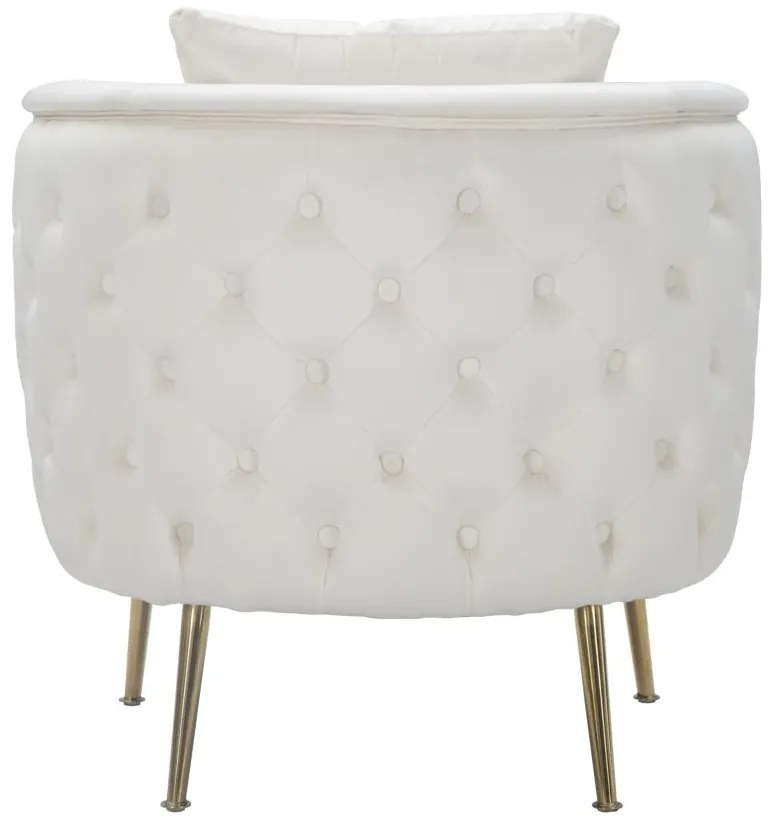 POLTRONA BUCAREST 76X74X73 CM CREME E DOURADO