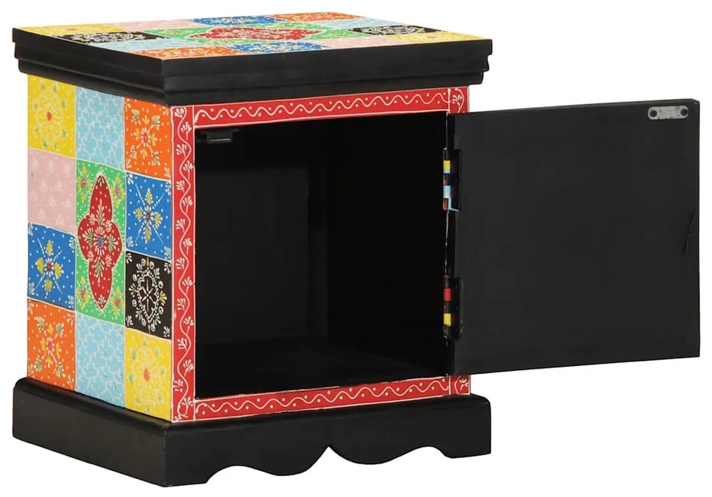 Mesa de cabeceira 2 pcs multicor madeira de mangueira maciça