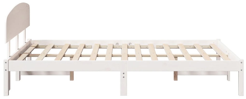 Estrado de Cama com Cabeceira Branco 140x190 cm Madeira Pinho