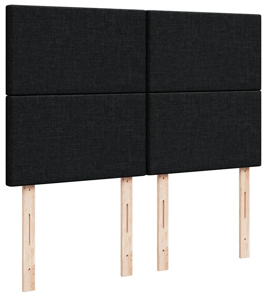 Estrutura de cama otomana com colchão 140x190 cm tecido preto