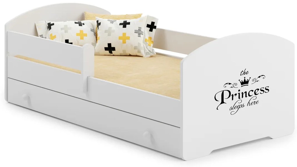 Cama infantil branca com gaveta Luk 160x80 - colchão e estrado incluído