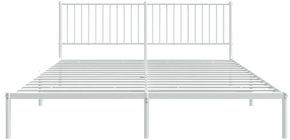 Estrutura de cama com cabeceira 180x200 cm metal branco