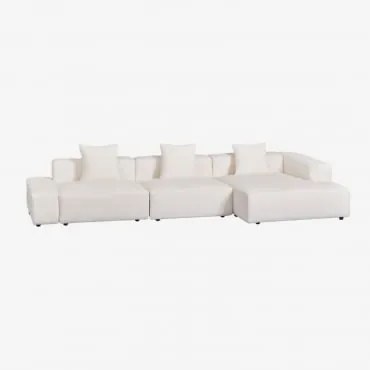 Sofá Modular Chaise Longue De Canto Direito De 3 Peças (↔︎375 Cm) Bruna Caracóis Blanco - Sklum