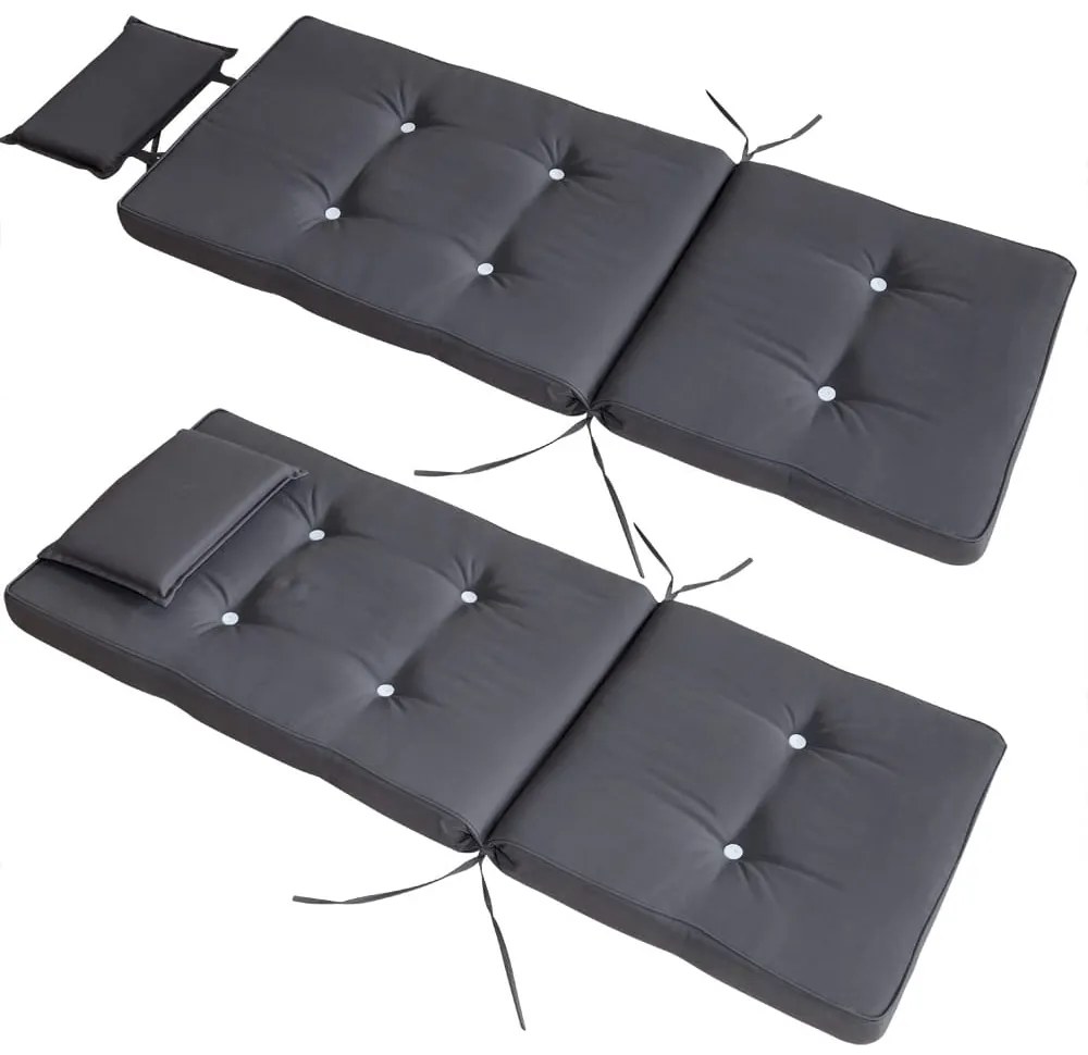 Conjunto de 2 almofadas para cadeira Vanamo 118x45x7cm cinza