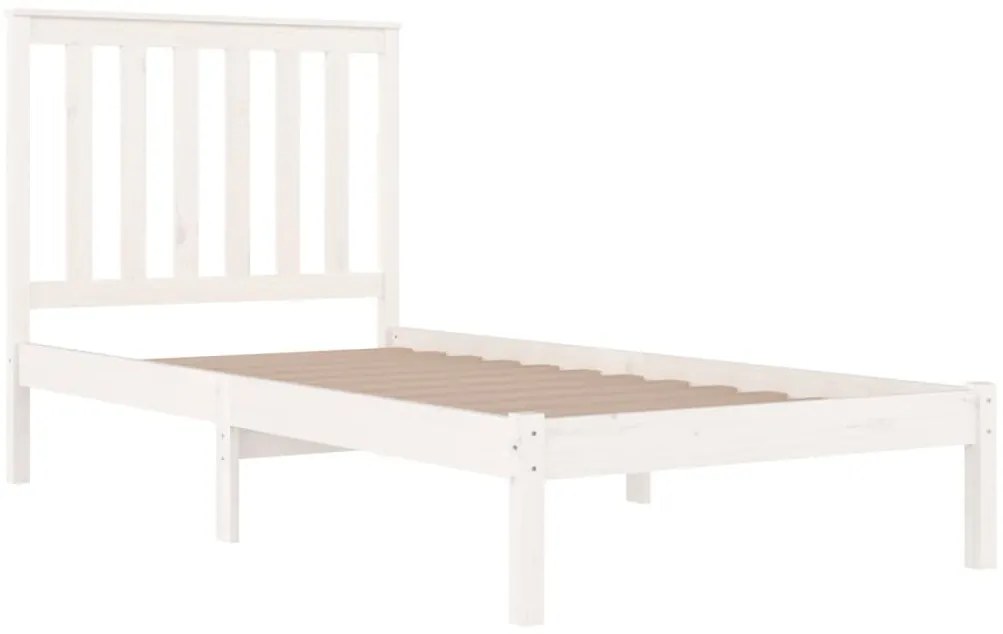 Estrutura de cama 100x200 cm pinho maciço branco