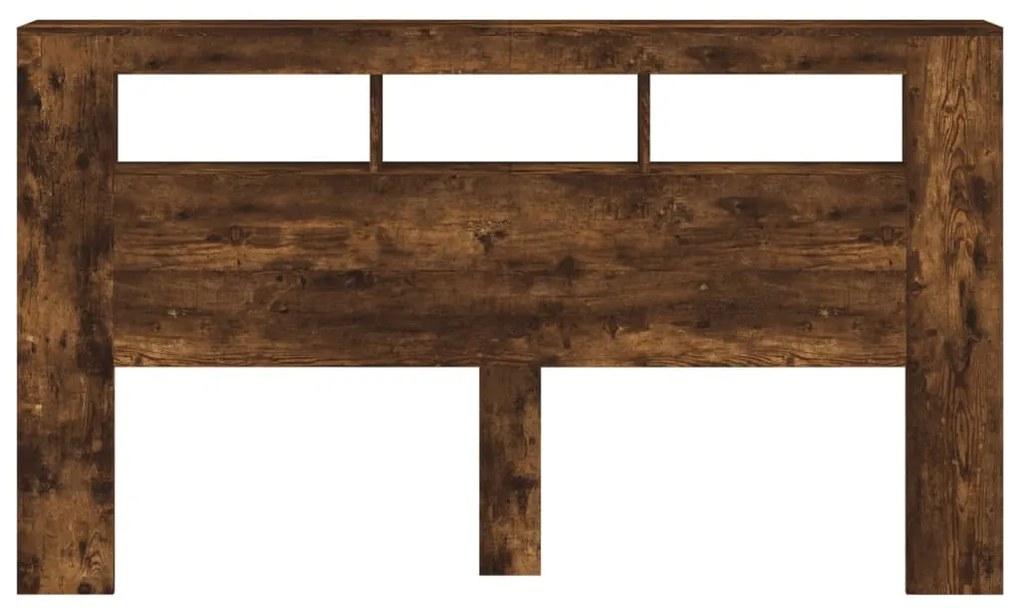 Cabeceira c/ LEDs 180x18,5x103,5 cm carvalho fumado