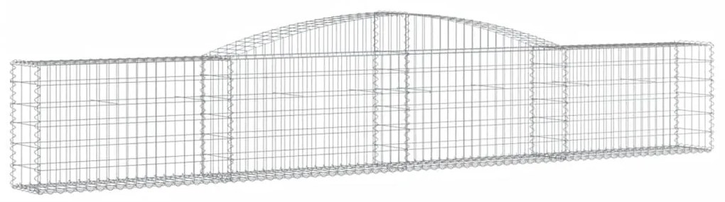 Cestos gabião arqueados 3 pcs 400x30x60/80 cm ferro galvanizado