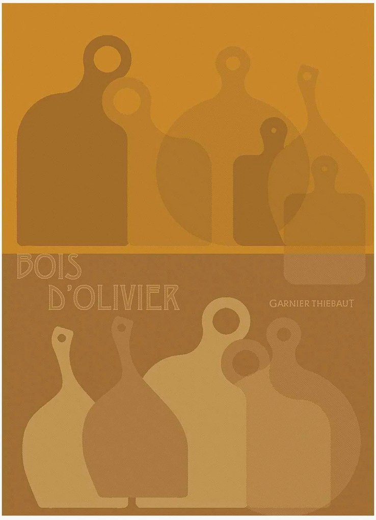 Panos de cozinha jacquard Planches D'Olivier Safran, conjunto de 4