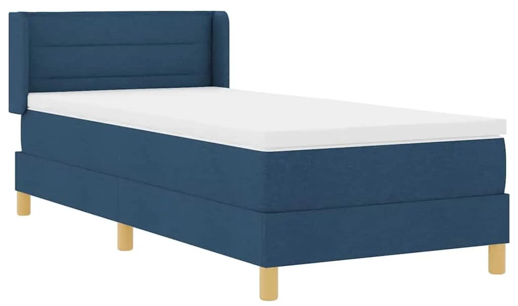 Cama Box com Colchão Azul, 90 x 200cm Têxtil