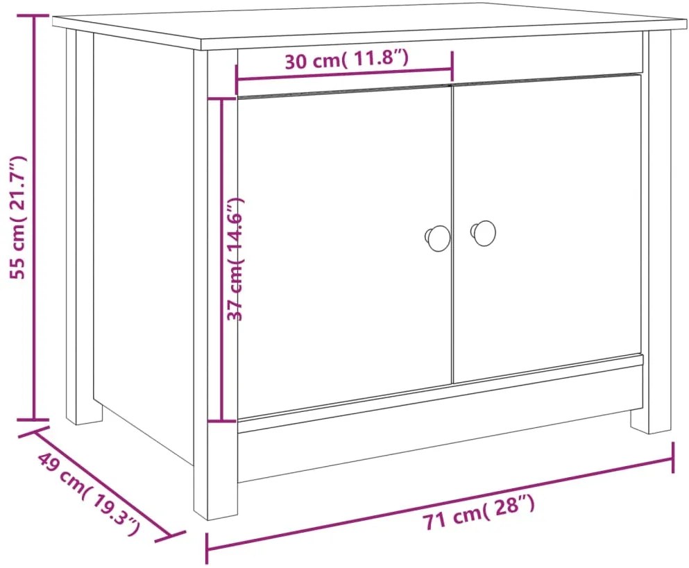 Mesa de centro 71x49x55 cm pinho maciço castanho mel