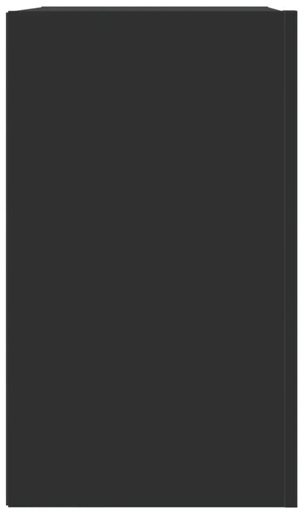 Armário de parede 75x35x60 cm derivados de madeira preto
