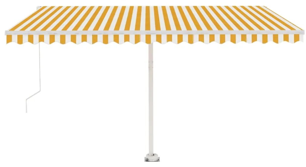 Toldo retrátil manual independente 400x300 cm amarelo e branco