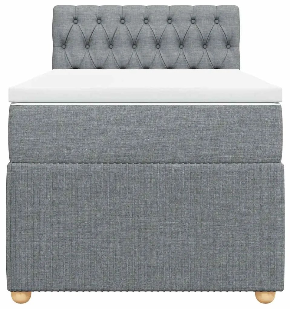 Cama com molas/colchão 90x190 cm tecido cinzento-claro