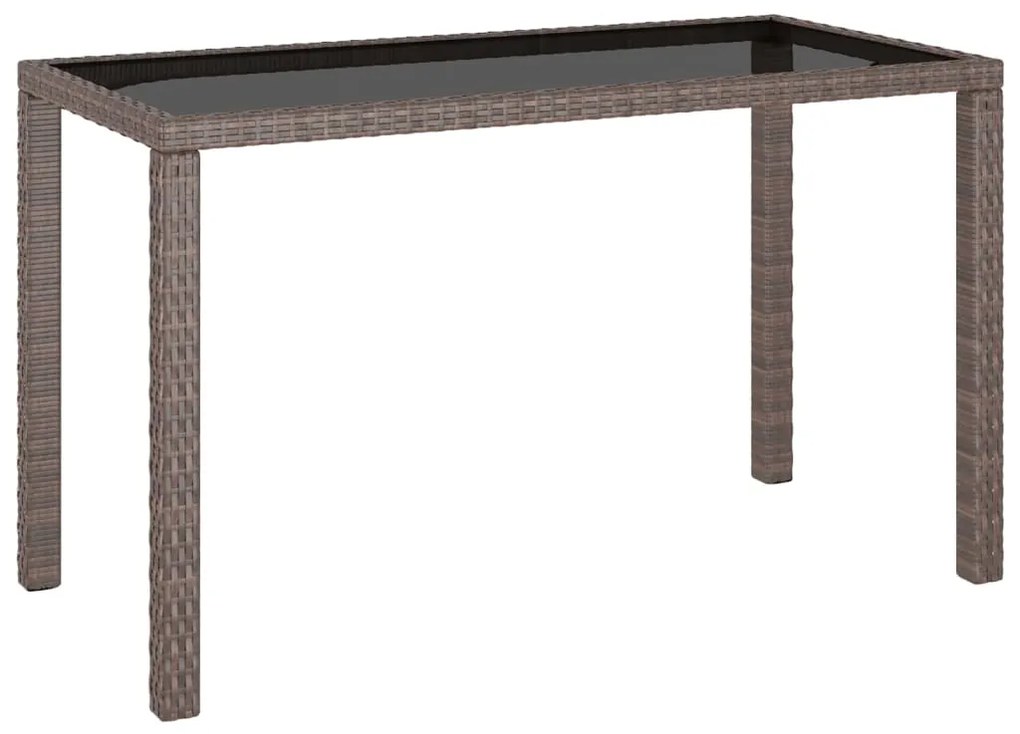 Conjunto jantar para jardim c/ almofadões 6 pcs vime castanho