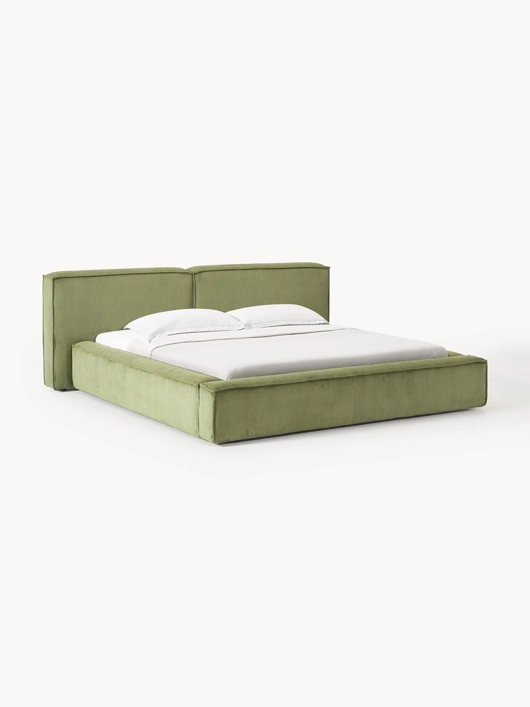 Corduroy Upholstered Bed Lennon with Storage Space