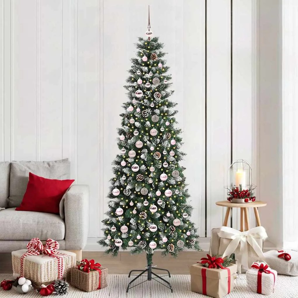 vidaXL Árvore de Natal Artificial Verde 210 cm PVC, Plástico e Aço