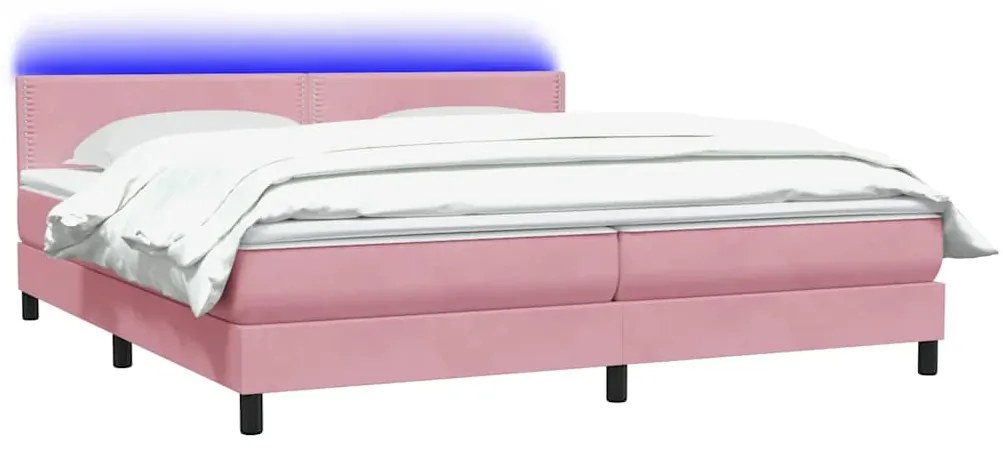 Cama com molas/colchão rosa 180x220 cm veludo