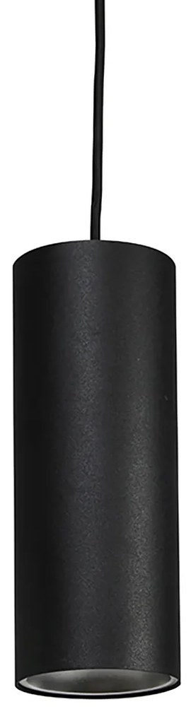 Candeeiro suspenso de design preto Incl. Adaptador de calha monofásico - Iconic Tubo