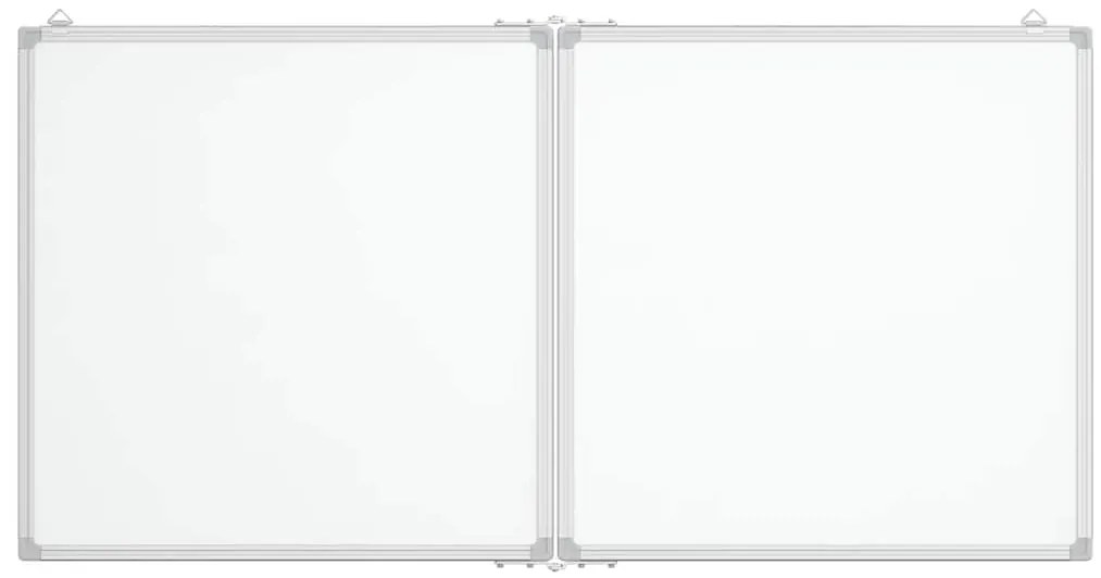 Quadro branco magnético dobrável 120x60x1,7 cm alumínio