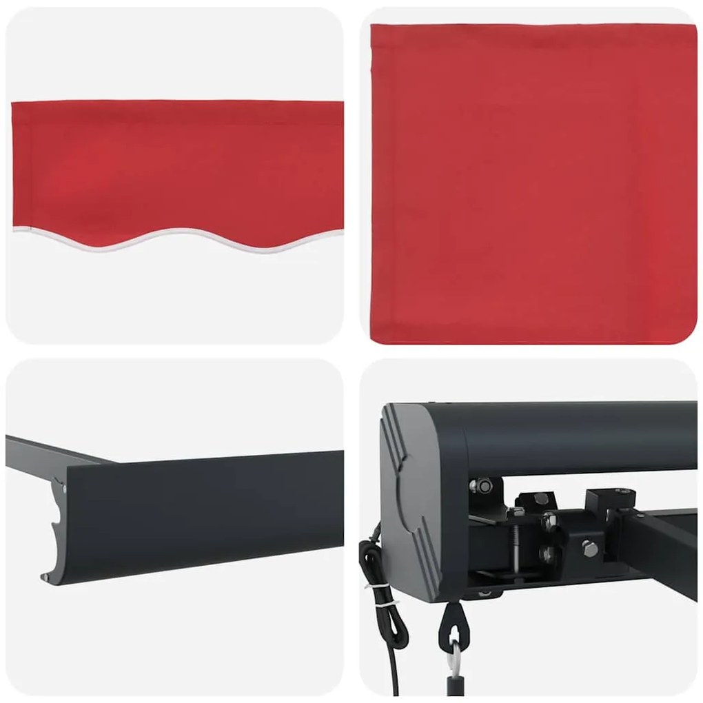 Toldo Retrátil Automático Vermelho 500 x 300 cm
