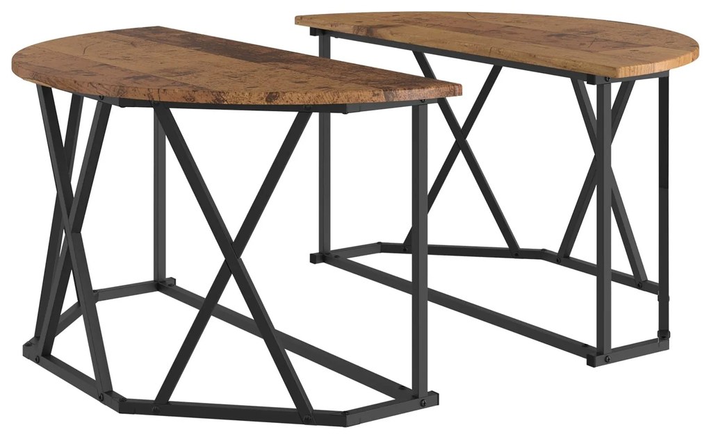 Mesa de Centro vidaXL Madeira Velha 80x80x42 cm em Madeira de Engenhar