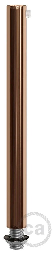 Copper finish metal round 15 cm strain relief clamp provided with threaded tube nut and washer
