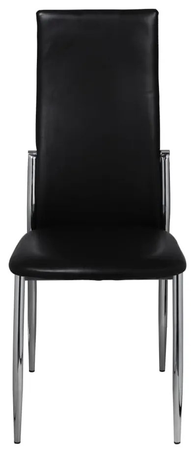 Cadeiras de jantar 4 pcs couro artificial preto