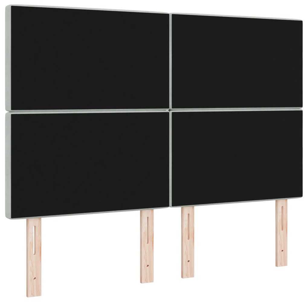Cabeceira com Botão de Cristal Tufted Cinza Claro 160 cm Veludo