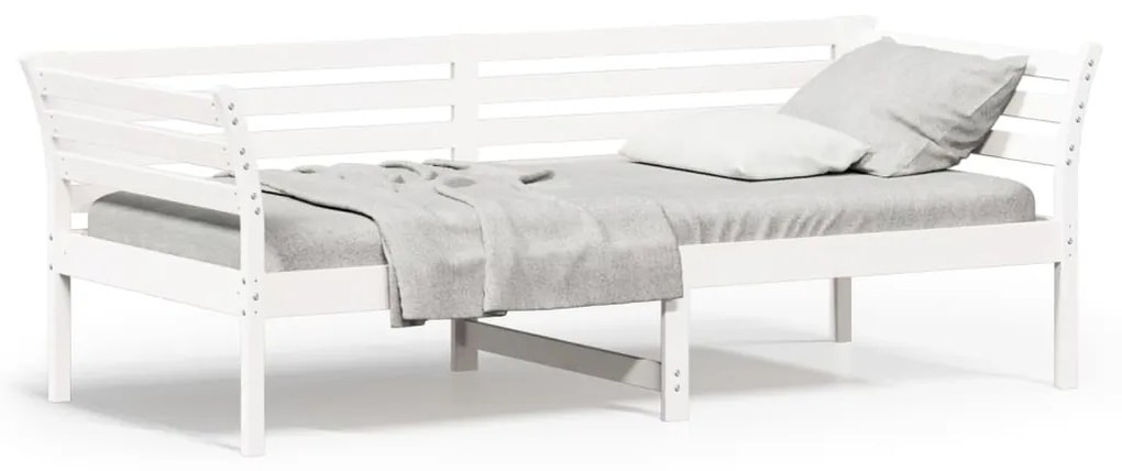 Sofá-cama 90 x 200 cm madeira de pinho maciça branco