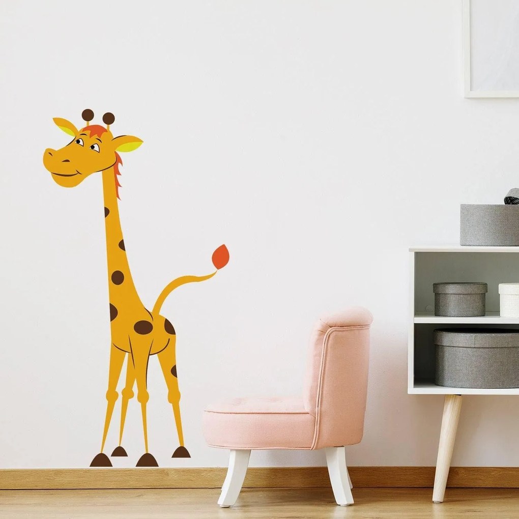 Autocolante de Parede – Giraffe Adorabile – Amarelo e Castanho – 60x11