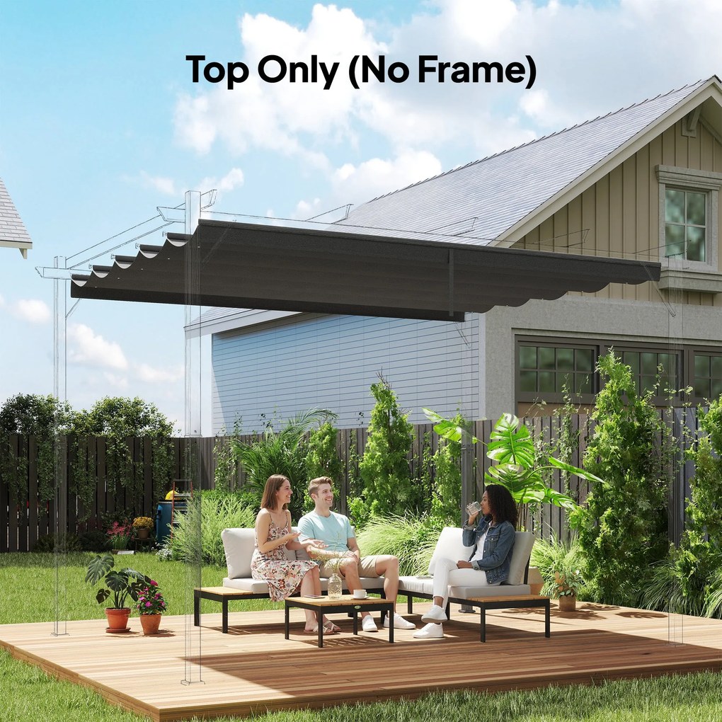 Cobertura para Pérgola 3,5x2,5 m Teto de Substituição Retrátil para Pé
