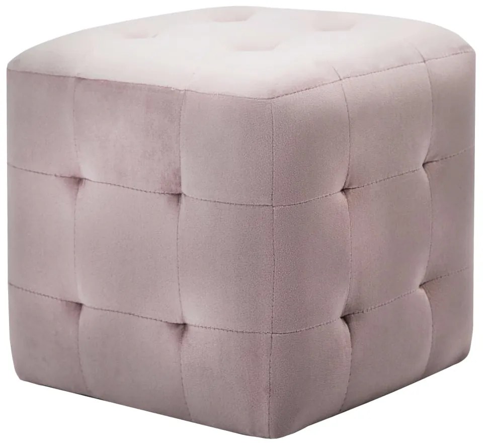 Pufe 2 pcs 30x30x30 cm veludo rosa