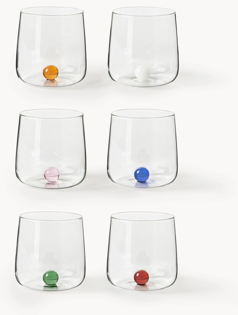 Copos em vidro de borosilicato artesanal Bilia, conjunto de 6