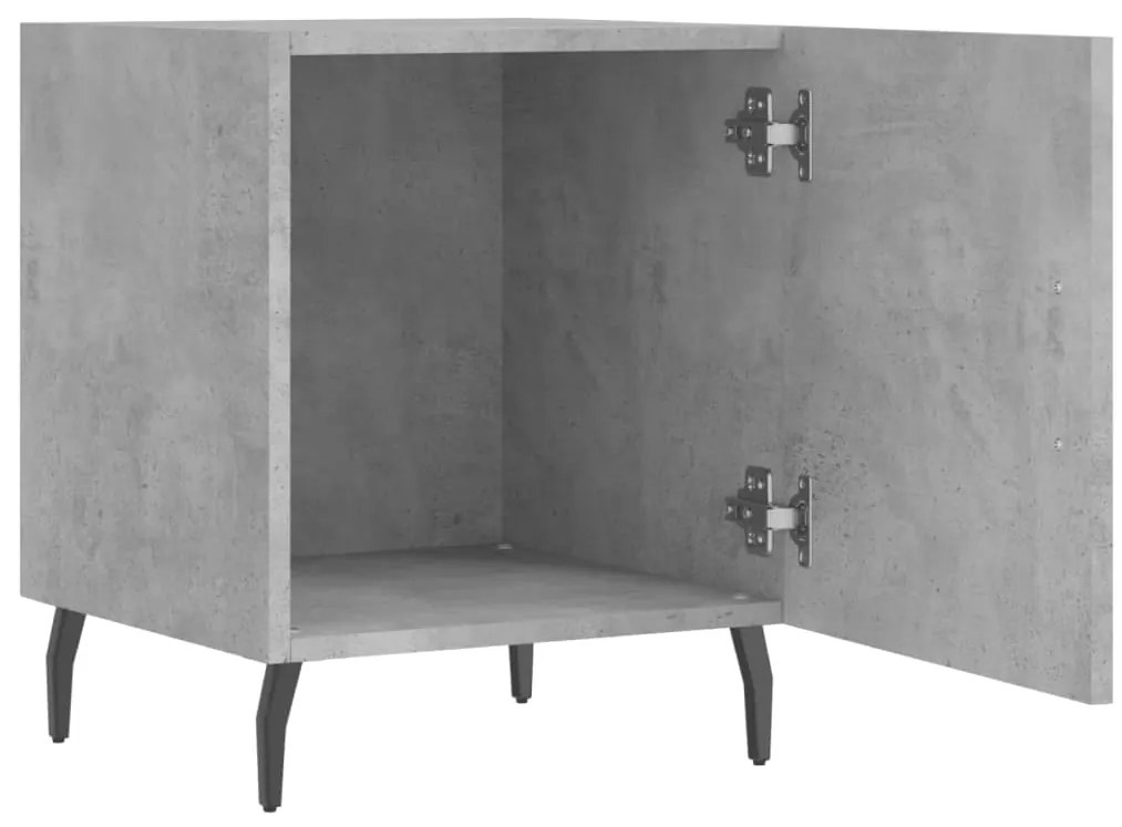 Mesa cabeceira 40x40x50cm derivados de madeira cinzento cimento