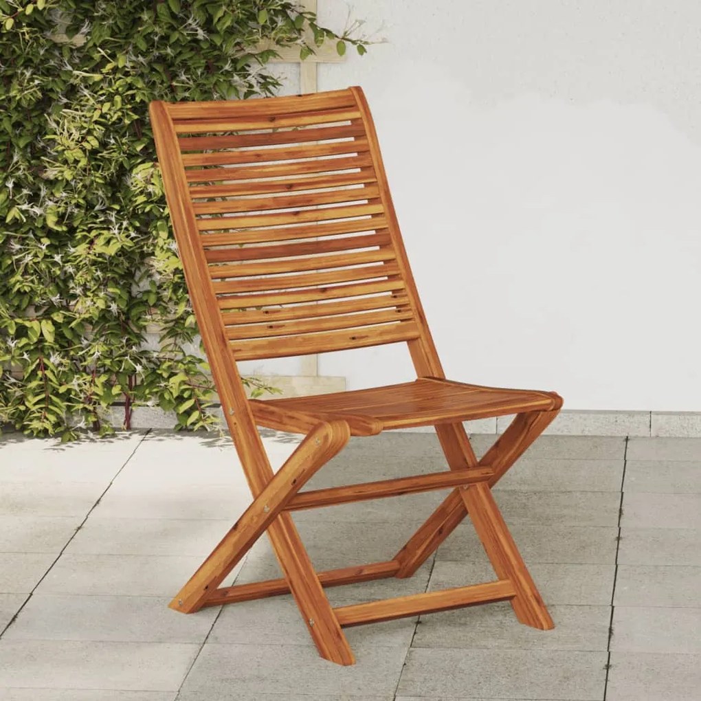vidaXL Cadeiras de jardim dobráveis 2 pcs madeira de acácia maciça