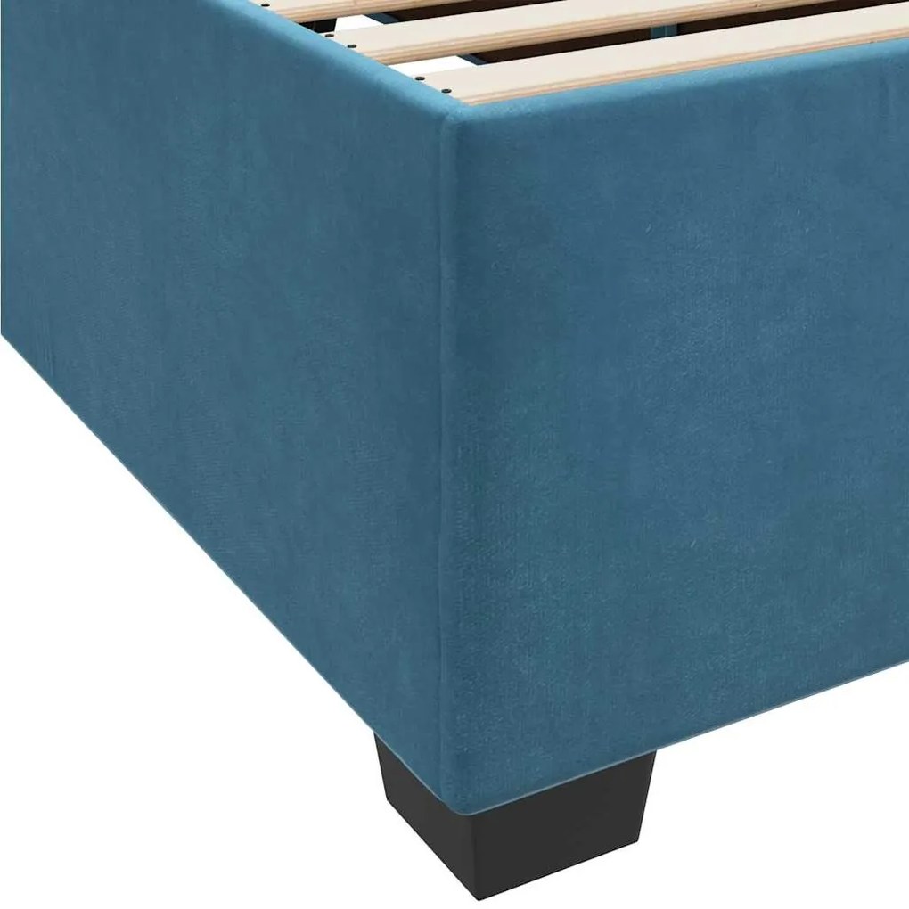 Estrutura de cama com colchão Azul escuro 180 x 200 cm Veludo