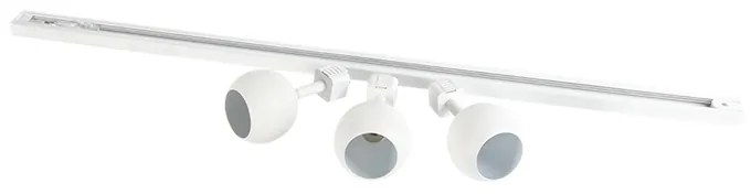 Sistema de calhas moderno branco 3 luzes monofásicas - Gissi Moderno