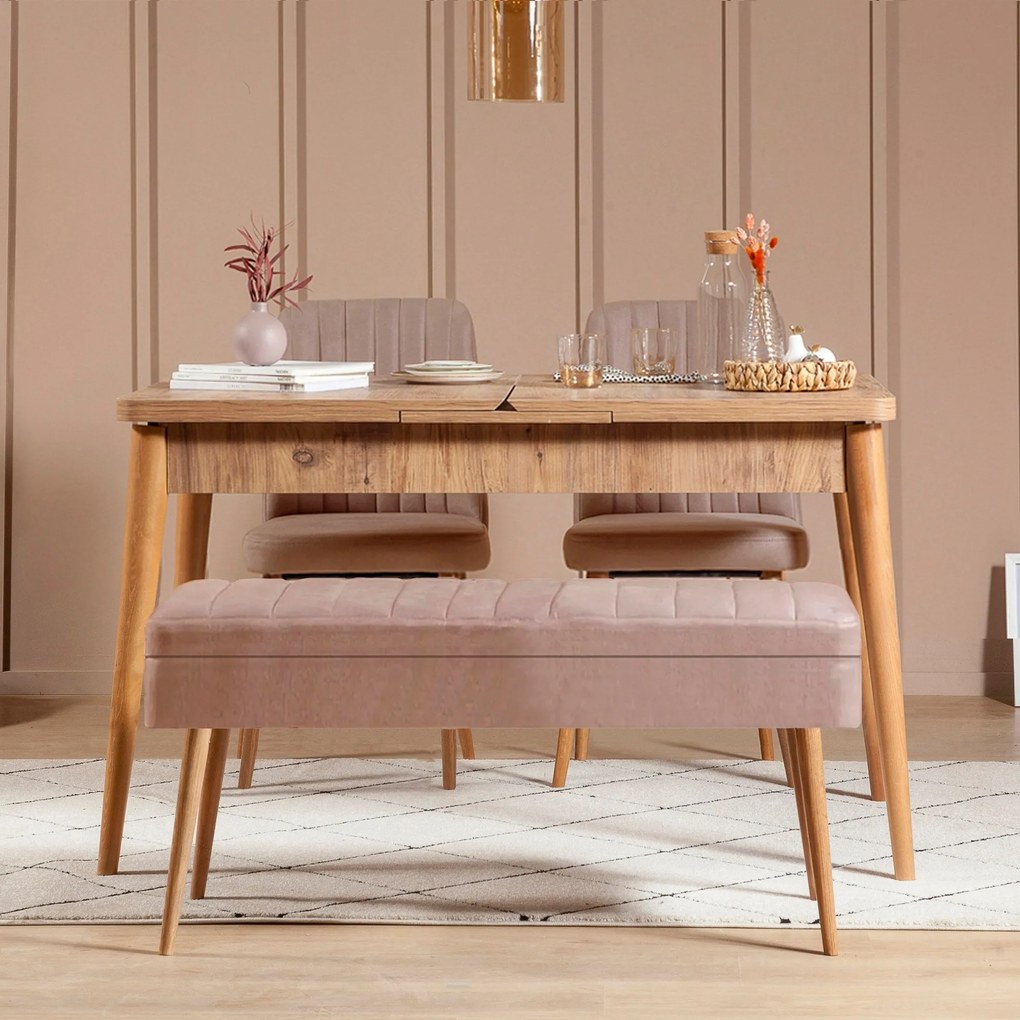 Conjunto de Mesa de Jantar Extensível e Cadeiras Vina – Pinho Atlântic